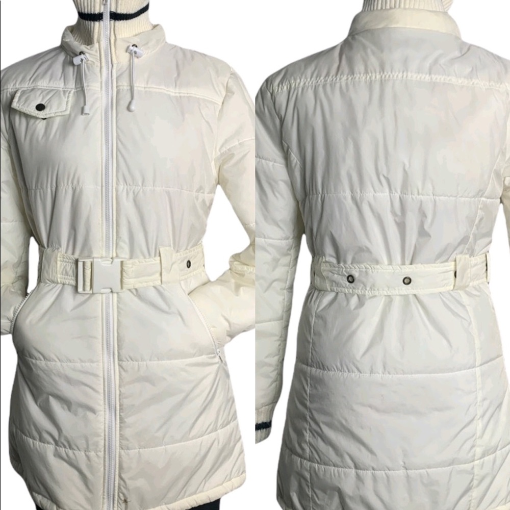 S- Mart white cream Coat size M belted